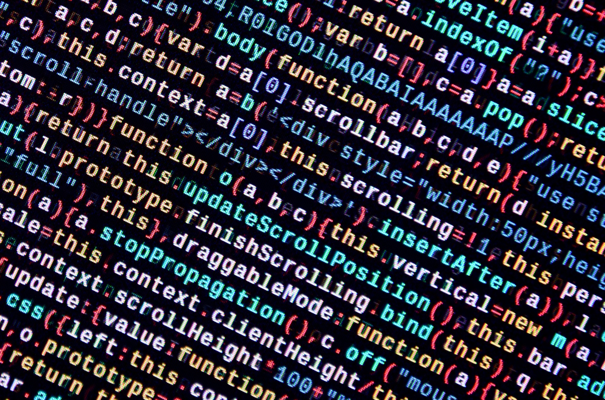 JavaScript code in text editor